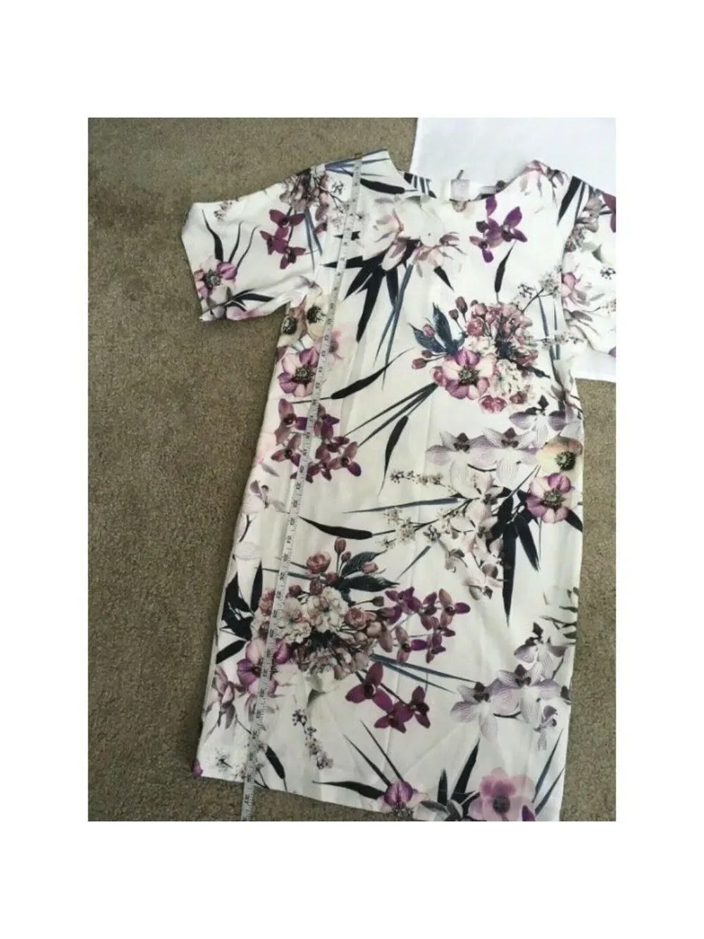 M&S British Ivory Lilac Purple Dress US4 - Picture 7 of 10